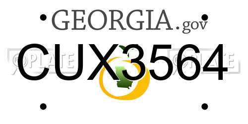 CUX3564 Georgia License Plate