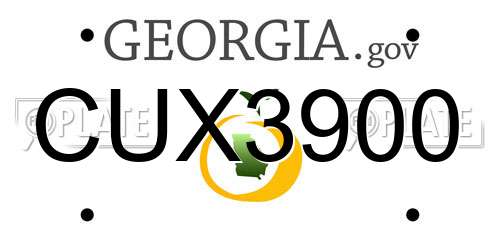 CUX3900 Georgia License Plate