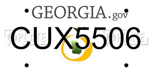 CUX5506 Georgia License Plate