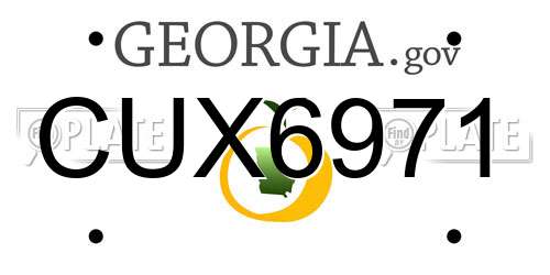 CUX6971 Georgia License Plate