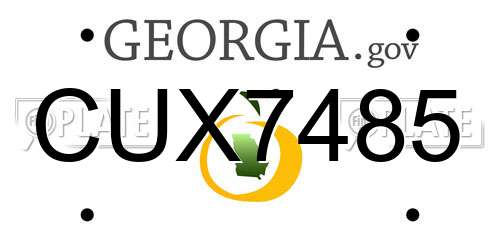 CUX7485 Georgia License Plate