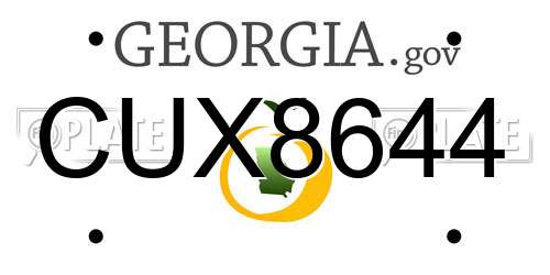 CUX8644 Georgia License Plate