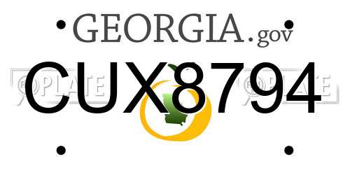 CUX8794 Georgia License Plate