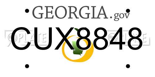 CUX8848 Georgia License Plate