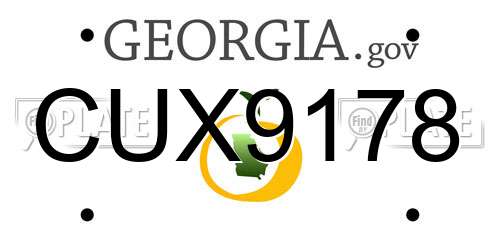CUX9178 Georgia License Plate