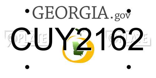 CUY2162 Georgia License Plate
