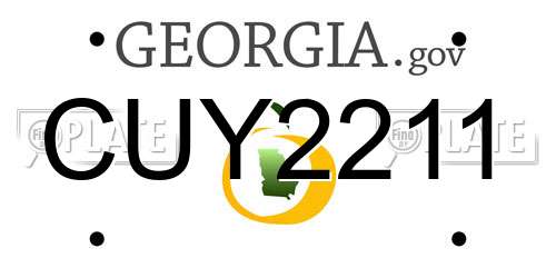 CUY2211 Georgia License Plate