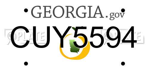 CUY5594 Georgia License Plate