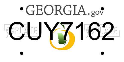 CUY7162 Georgia License Plate