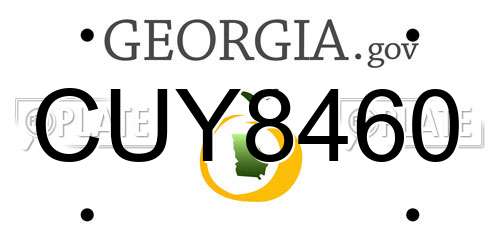 CUY8460 Georgia License Plate