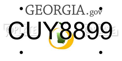 CUY8899 Georgia License Plate