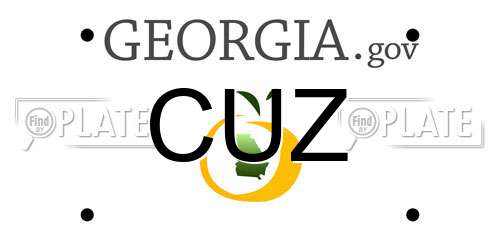 CUZ Georgia License Plate