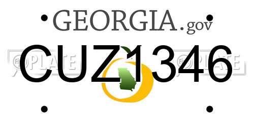 CUZ1346 Georgia License Plate