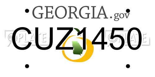 CUZ1450 Georgia License Plate