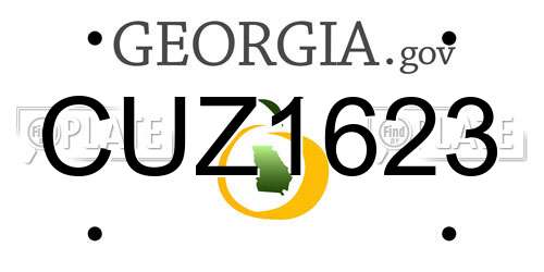 CUZ1623 Georgia License Plate