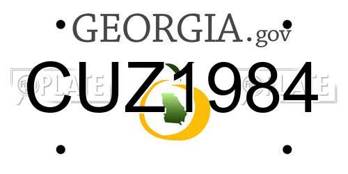 CUZ1984 Georgia License Plate