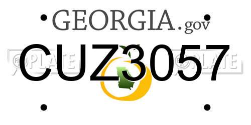 CUZ3057 Georgia License Plate