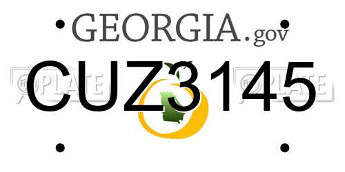CUZ3145 Georgia License Plate