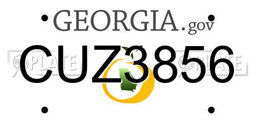 CUZ3856 Georgia License Plate