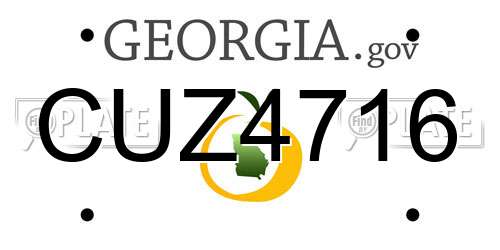 CUZ4716 Georgia License Plate