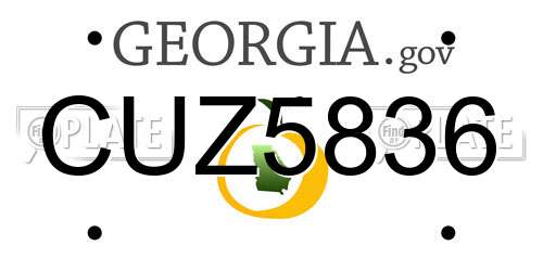 CUZ5836 Georgia License Plate