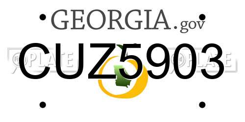 CUZ5903 Georgia License Plate