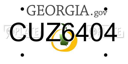CUZ6404 Georgia License Plate