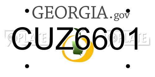 CUZ6601 Georgia License Plate