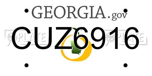 CUZ6916 Georgia License Plate