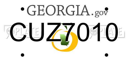 CUZ7010 Georgia License Plate