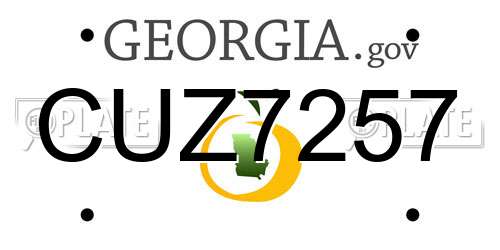 CUZ7257 Georgia License Plate