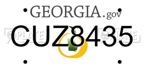 CUZ8435 Georgia License Plate