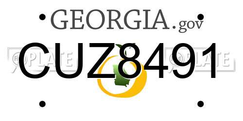 CUZ8491 Georgia License Plate