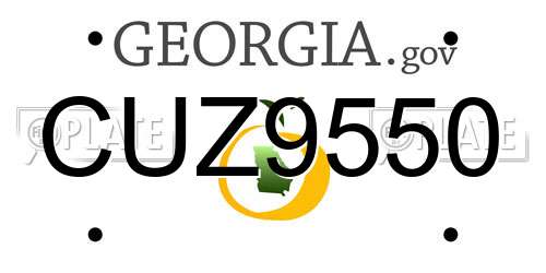 CUZ9550 Georgia License Plate