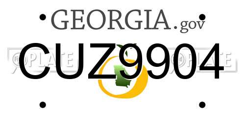 CUZ9904 Georgia License Plate