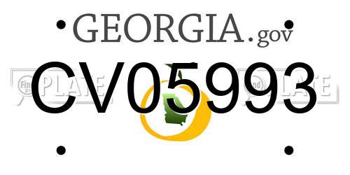 CV05993 Georgia License Plate