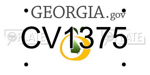 CV1375 Georgia License Plate