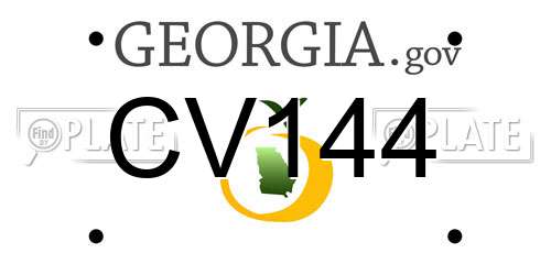 CV144 Georgia License Plate