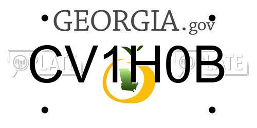 CV1H0B Georgia License Plate