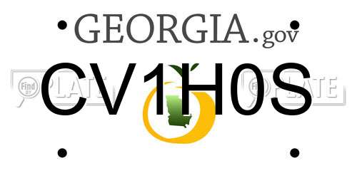 CV1H0S Georgia License Plate