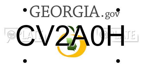 CV2A0H Georgia License Plate