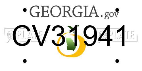 CV31941 Georgia License Plate