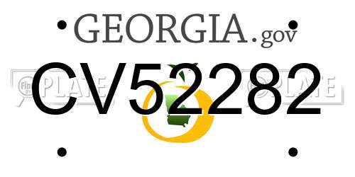 CV52282 Georgia License Plate
