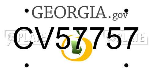 CV57757 Georgia License Plate