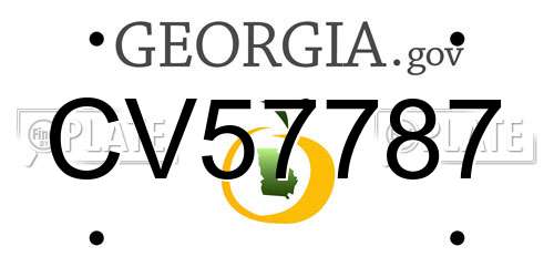 CV57787 Georgia License Plate