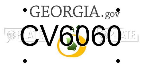 CV6060 Georgia License Plate