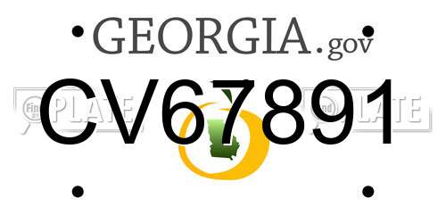 CV67891 Georgia License Plate