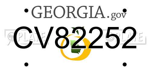 CV82252 Georgia License Plate