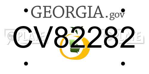 CV82282 Georgia License Plate
