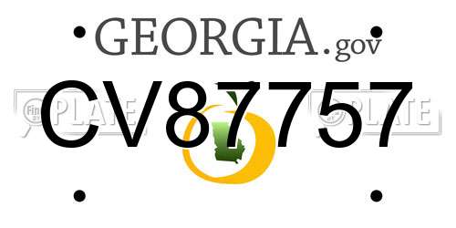 CV87757 Georgia License Plate
